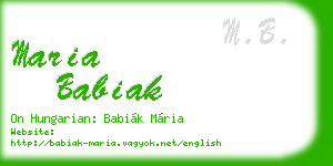 maria babiak business card