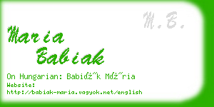 maria babiak business card